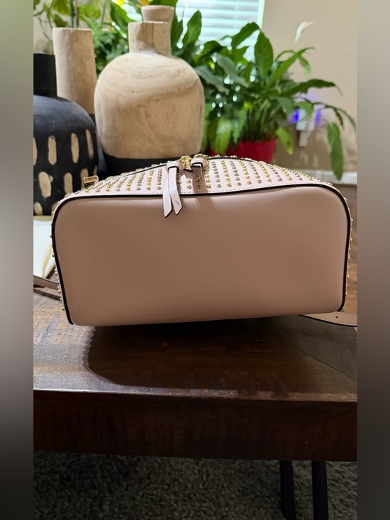 NWT MICHAEL Michael Kors Rhea Zip studded leather backpack in soft pink. main image 11